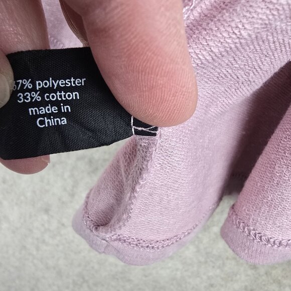 Lane Bryant Womens Open Cardigan Pink Ruffled 3/4 Sleeves Pearl Embellished - Picture 4 of 7